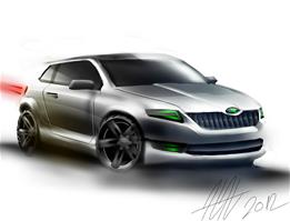 Skoda car sketch designed and cr...