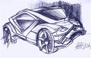 Quick paper sketch drawing futur...