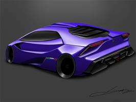 The rear view of my Lamborghini...